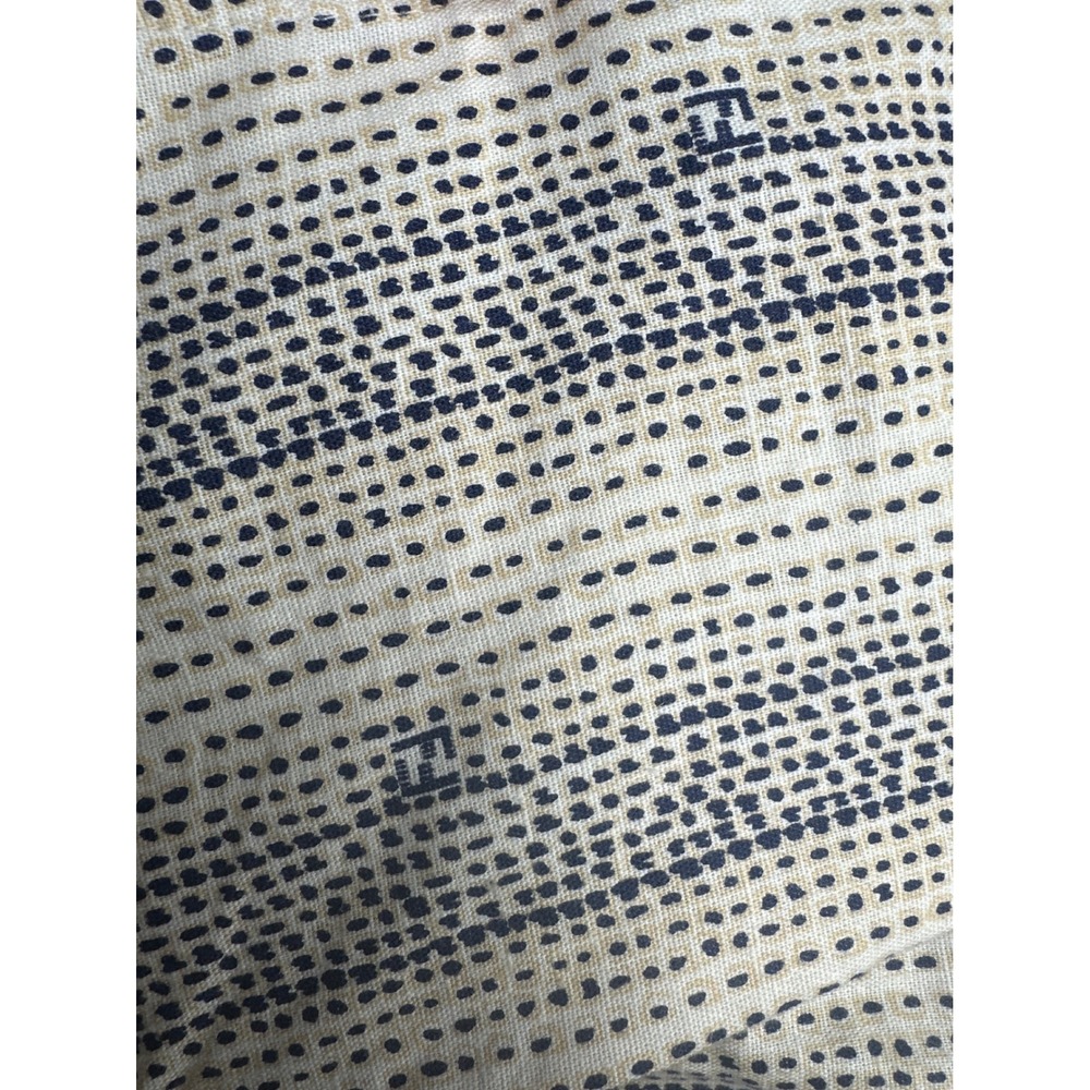 Fendi Jeans Roma Amor Italy Pants Cream Blue Dotted‎ Print linen Blend Size 27 - Picture 9 of 9